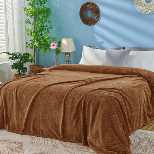 inhand Fleece Twin Blanket for Bed Chocolate Brown Throw Blanket for Couch Super Soft Cozy Warm Blankets and Throws Lightweight Fuzzy Large Blanket for Sofa Bed Office,60x90 inches - color: Chocolate Brown, size: Twin/Twin XL-60x90 IN