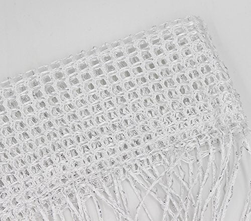 1x2 M Door String Curtain Rare Flat Silver Ribbon Thread Fringe Window Panel Room Divider Cute Strip Tassel for Wedding Coffee House Restaurant Parts, White - color: White