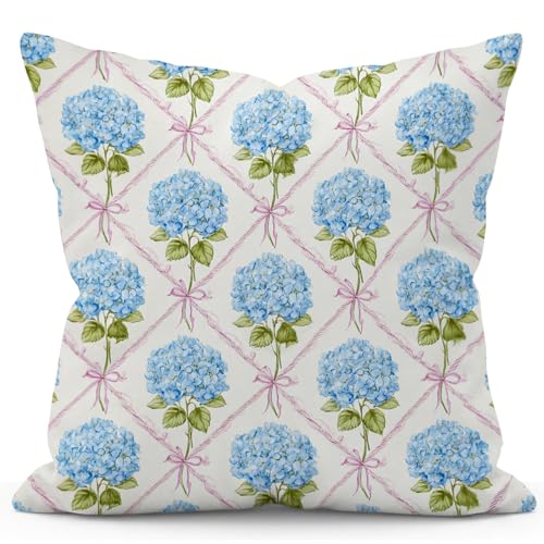 YOU FOUND ME Boho Throw Pillow Covers 18x18 Inch, Vintage Bohemian Carpet Print Pillowcase, Soft Decorative Cushion Cover for Couch Sofa Bedroom Living Room Decor (Blue&Pink) - color: Blue&pink