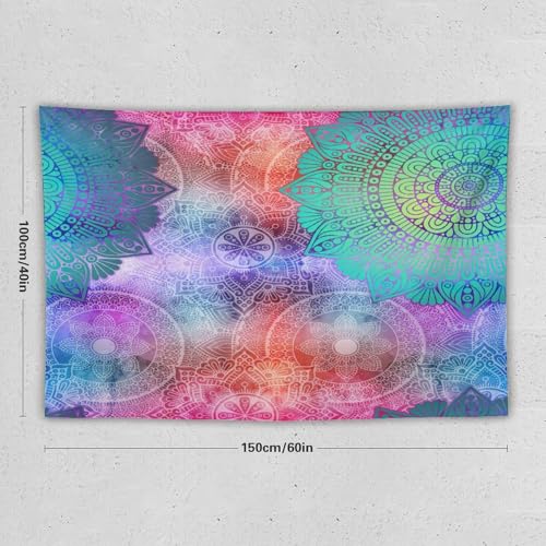 HZOHNAGO Mandala Tapestry Abstract Colored Geometry Pattern Printed Wall Tapestry Watercolor Abstract Wall Hanging for Bedroom Living Room Dorm 60" W x 40" H - color: Style-6, size: 60"L x 40"W