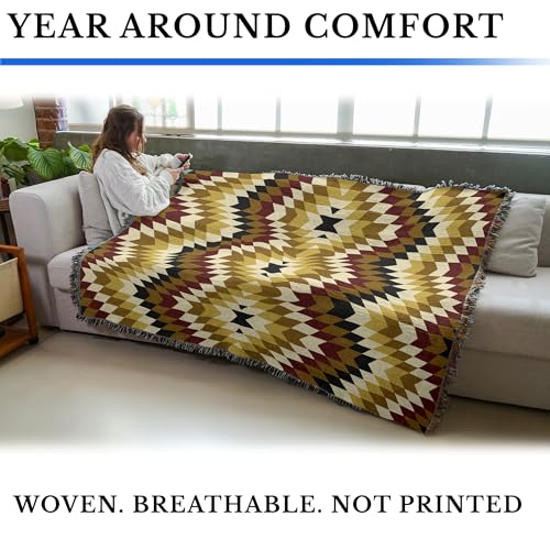 Pure Country Weavers Torched Earth - Western Tapestry Throw Blanket Woven from Cotton - Made in The USA (72x54) - color: Torched Earth