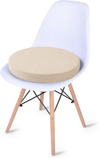 Tromlycs Round Chair Seat Cushion Pad 14 inch for Circle Stool Chairs Non Slip Decorative Foam Cushion Pillow, 1 Piece, 14 x 14 inches, Beige