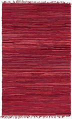 Unique Loom Chindi Cotton Collection Soft Hand Woven Natural Fiber Striped Area Rug, 5 ft x 8 ft, Red/Purple - color: Red/Purple, size: 5' x 8' (Rectangular)