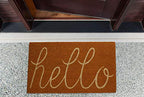DII Hello Coir Fiber Doormat Non-Slip Durable Outdoor/Indoor, Pet Friendly, 18x30, Pumpkin Spice - color: Pumpkin Spice