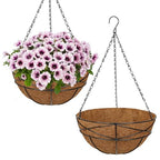 2 Pack 12 inch Metal Hanging Baskets for Plants Outdoor Metal Wire Hanging Basket Planter with Coco Fiber Liners Flower Pots for Home Porch Garden Patio, Diamond-Shaped - size: 12" x 2 Pack, style: Diamond