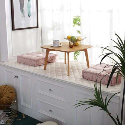 vctops Square Solid Color Velvet Seat Cushion with Handle Tufted Thicken Chair Pad Tatami Floor Pillow Cushion 16.5"x16.5"x4" Pink - color: Pink