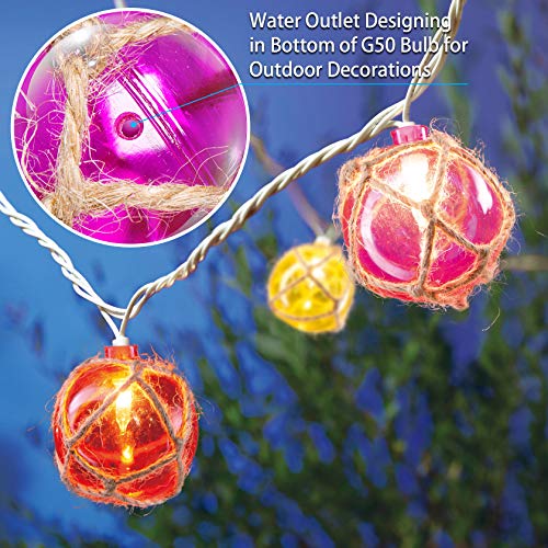 Brillarlights Nautical Fishing Float String Lights, Beach Themed Buoy Lights Set of 10 Multicolor String Lights for Indoor Home Decor and Outdoor Patio Decorations - color: Multicolor