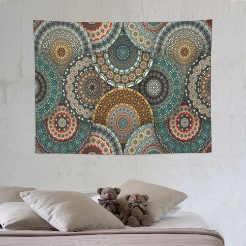 KANEPE Mandala Abstract Tapestry Indian Boho Hippie Pattern Wall Hanging Tapestries Home Decor for Living Room Bedroom Apartments Farmhouse Dorm,40inx30in (102×76cm)【Small】 - color: Boho-1, size: 40Wx30L