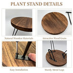 Wood Plant Stand Indoor Outdoor, 12'' Wooden Planter Stands Fit 5-15 Inch Pot, Plant Stool Flower Pot Stand Gardening Display Pedestals for Decor Living Room Balcony, Office, Patio - size: Large