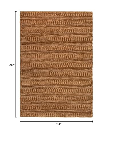 SAFAVIEH Natural Fiber Collection Accent Rug - 2' x 3', Gold, Handmade Jute, Braided Woven Design, Ideal for Entryway, Living Room, Bedroom (NF212E) - color: Gold, size: 2' x 3' (Rectangular)