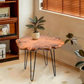 27.5 Inch Live Edge Side Table, Wood Small End Table with Waterproof, Rustic Accent Table Unique for Living Room, Bedroom, Home, Freeform - size: 27.5"D x 27.5"W x 20"H