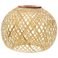 GANAZONO Woven Bamboo Lamp Shade 7.67X7.67X6.10In Rustic Pendant Light Cover Hanging Ceiling Light Lampshade for Home Decor Eye Protection Easy Installation