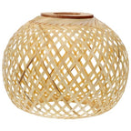 GANAZONO Woven Bamboo Lamp Shade 7.67X7.67X6.10In Rustic Pendant Light Cover Hanging Ceiling Light Lampshade for Home Decor Eye Protection Easy Installation