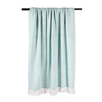 DII Woven Throw Collection 100% Cotton, Basketweave, 50x60, Aqua - color: Aqua, size: 50x60"