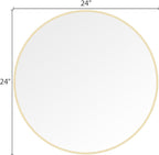 WallBeyond 24 inch Round Mirror Gold Circle Wall Mirror for Bathroom with Metal Framed, Round Wall Mirror for Wall Decor, Vanity, Entryway Living Room