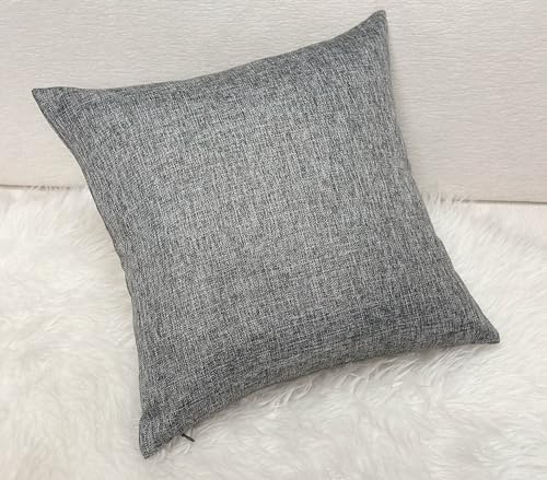 Aiking Home Woven Fine Faux Linen Throw Pillow Cover, Size 18"x18", Gray - color: Gray, size: 18" x 18" (Pack of 1)