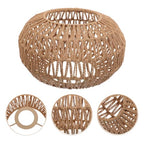 HANABASS Woven Vintage Rattan Lamp Shade 11.8 Inch Hanging Light Cover for Home Ceiling Light Bedroom Pendant Lampshade Boho Style