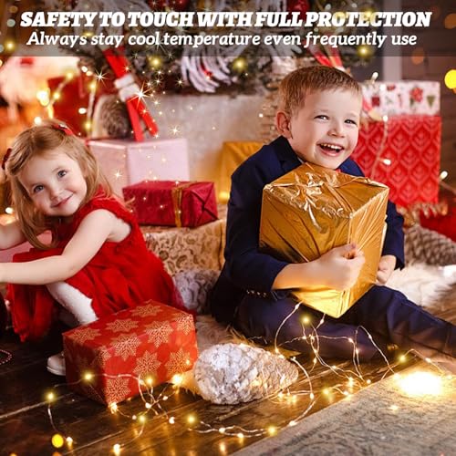 2-Pack Fairy Lights Plug in, 33ft 100 LED Fairy String Lights Indoor Outdoor Waterproof Copper Wire String Lights Warm White Twinkle Lights Starry Lights for Bedroom Garden Wedding Party Decoration