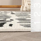 Abani Neutral Collection Cream Area Rug 6' x 9' for Living Room, Bedroom - Modern Design - Durable & Easy to Clean - color: Strokes, size: 6' x 9' (Rectangular)