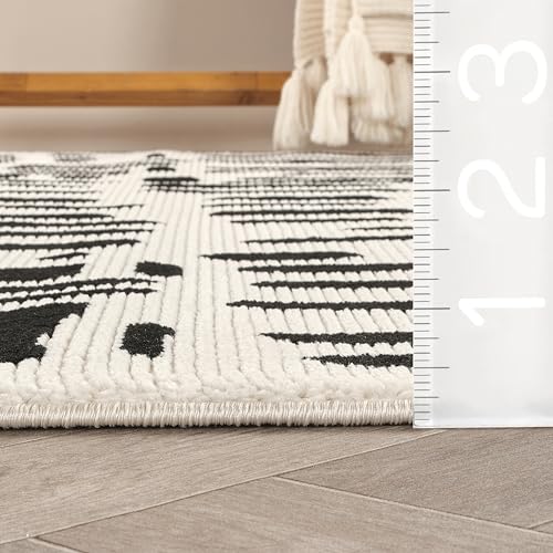 Abani Neutral Collection Cream Area Rug 8' x 10' for Living Room, Dining Room, Family Room - Modern Design - Durable & Easy to Clean - color: Strokes, size: 8' x 10' (Rectangular)