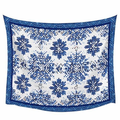 Ogeapare Bohemia Tapestry Boho Vintage Floral Aztec Vibrant Tapestry Wall Hanging for Bedroom Living Room Office Aesthetic Home Wall Art Decor - 79" L×59" W - size: 79"L x 59"W