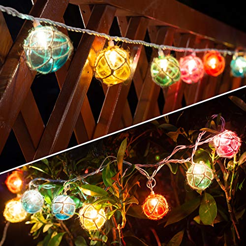 Brillarlights Nautical Fishing Float String Lights, Beach Themed Buoy Lights Set of 10 Multicolor String Lights for Indoor Home Decor and Outdoor Patio Decorations - color: Multicolor