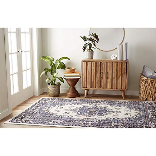 Home Dynamix Premium Sakarya Traditional Medallion Area Rug, Ivory/Blue, 5'2"x7'4" - color: Ivory/Blue, size: 5'2" x 7'4" (Rectangular)