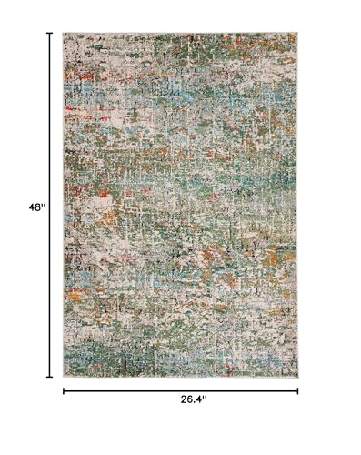 SAFAVIEH Madison Collection Accent Rug - 2'2" x 4', Green & Turquoise, Modern Abstract Design, Non-Shedding & Easy Care, Ideal for High Traffic Areas in Entryway, Living Room, Bedroom (MAD460Y) - color: Green/Turquoise, size: 2'2" x 4' (Rectangular)