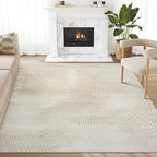 Abani Neutral Beige Area Rug 6' Round for Living Room, Bedroom - Zen Reiki Circles Pattern - Durable & Easy to Clean - color: Beige, size: 6' (Round)