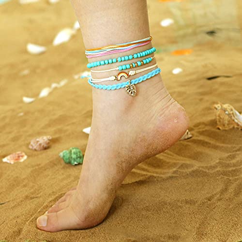 choice of all String Bracelets for Women Boho Wave Surfer Beach Wear Cute Bracelets Set Summer Friendship Jewelry Accessories Beach Stuff - color: G1:17 pcs rainbow surfer bracelets