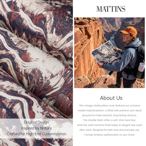 MATTINS Neutral Marble Pillow Covers 12x20 Set of 2, Modern Textured Lumbar Pillow Covers, Luxury Farmhouse Burgundy Pillow Covers, Boho Patterned Decorative Pillow Cover for Couch Sofa Bed Gift Pack - color: Burgundy, size: 20" x 12" (Pack of 2)