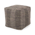 Christopher Knight Home Dora Hand-Crafted Cotton Cube Pouf, Brown, Beige, and Yellow
