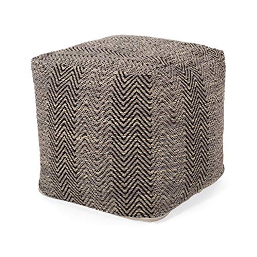 Foamma Pouf Ottoman Brown, 15"x15"x15.5" - Square Ottoman Foot Rest for Living Room and Bedroom, Pouf Footstool, Foot Rest for Couch, Boho Furniture for Home - color: Brown