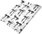 Black Bow Throw Blanket Girly Trendy Funky Preppy Blanket Coquette Flannel Soft Lightweight Aesthetic Cute Bow Classroom Decor for Sofa Couch Travel Bed Christmas Halloween Decor 40"x50"