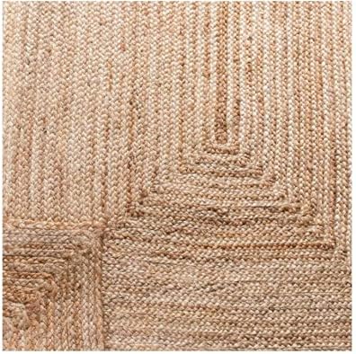 FRELISH DECOR Handwoven Jute Area Rug - 2x3 feet - Natural Yarn - Rustic Vintage Beige Braided Reversible Rug - Eco Friendly Rugs for Bedroom - Kitchen - Living Room - Farmhouse (2'x3')