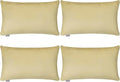 4-Pack 100% Cotton Lumbar Comfortable Solid Decorative Throw Pillow Case,Thmyo Rectangle Cushion Cover Pillowcase Sublimation Blank Pillow Covers DIY Throw Pillowcase(12x20inch/30x50cm, Khaki)