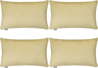 4-Pack 100% Cotton Lumbar Comfortable Solid Decorative Throw Pillow Case,Thmyo Rectangle Cushion Cover Pillowcase Sublimation Blank Pillow Covers DIY Throw Pillowcase(12x20inch/30x50cm, Khaki)
