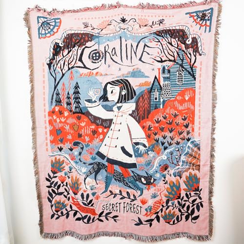 LumiSyne Double-Sided Cotton Woven Throw Blanket with Tassel Jungle Bohemian Style Tapestry Shawl Multi-Function Decorative Throws for Sofa Bed Armchair Camping Blanket Tablecloth Carpet 160x130cm - color: Mysterious Forest