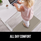 GORILLA GRIP Comfortable Cushioned Kitchen Mats for Floor, 39x20, Waterproof and Stain Resistant Soft Top, 3/4 Inch Thick Ergonomic Standing Desk Anti Fatigue Mat, Foam Supports Ankles and Feet, Taupe