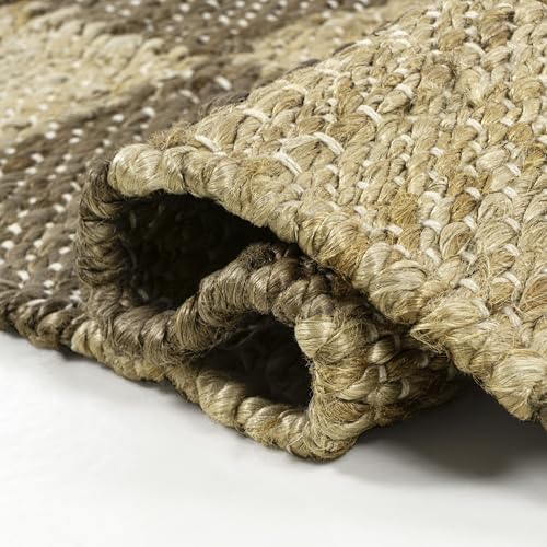JONATHAN Y Theo Woven Jute Checkerboard Natural/Brown Runner Rug, 2x8, Modern, Farmhouse, Rustic, Lodge, Easy-Cleaning for Living Room, Bedroom, Kitchen, Non-Shedding (NRF203A-28) - color: Natural/Brown, size: 2' x 8' (Runner)