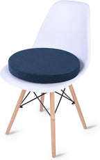 Tromlycs Round Chair Seat Cushion Pad 16 inch for Circle Bistro Chairs Non Slip Foam Cushion Navy Blue