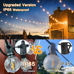 Kawaya Outdoor String Lights 25 FT LED Patio Light with 12+1 Shatterproof Edison Globe Bulbs - IP65 Waterproof Dimmable Hanging Lights - 2700K Warm White Lighting for Outside Yard Porch Deck Bistro - size: 25FT