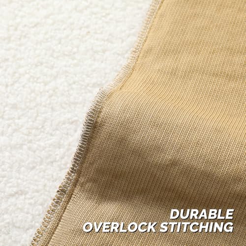 FUTEI Khaki Throw Pillow Covers 16x16 Inch Set of 2,Furry Faux Fur Teddy Boucle Textured Cushion Covers,Soft Fluffy Decorative Pillow Case,Home Decor for Couch Bed Living Room Office Car - color: Khaki, size: 16" x 16" (Pack of 2)