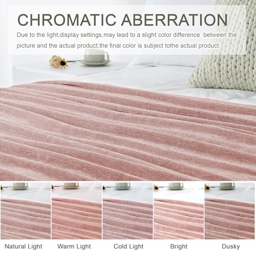 Chenille Throw Blanket for Couch 60"X 80" Twin, Soft Cozy Throws with Fringe Tassel for Bed Sofa Chair Cover, Lightweight Knitted Decorative Boho Blankets for Living Room, Dusty Pink - color: Dusty Pink, size: 60x80 inch