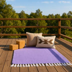 Open Road Goods Solid Color Mexican Yoga Blanket – Large Handwoven Throw for Yoga, Beach, Camping or Home – Soft and Durable Cotton Blend - color: Violet Blanket