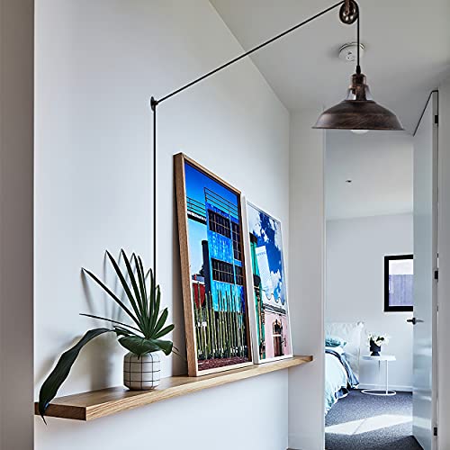 Plug in Pendant Light Industrial Pulley Pendant Lamp E26 Vintage Hanging Light Fixture With 16.4ft Cord On/Off Switch For Pool Table,Houseplant Grow lights,Kitchen Island,Sink 2 Pack Aged Bronze - color: Bronze