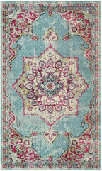 Rugs.com Fleur Collection Rug – 3' x 5' Light Blue Medium-Pile Rug Perfect for Entryways, Kitchens, Breakfast Nooks, Accent Pieces - color: Light Blue 11, size: 3' x 5' (Rectangular)