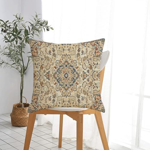 Boho Pillow Covers 18x18 Sage Green Ethnic Throw Pillows Cover | Brown and Green Grey Floral Outdoor Pillow Cases Set of 2 Vintage Farmhouse Flower Decorative for Bedroom Couch Sofa Decor - color: Grey Boho 2, size: 18" x 18" (Pack of 2)