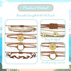 choice of all String Bracelets for Women Boho Wave Surfer Beach Wear Cute Bracelets Set Summer Friendship Jewelry Accessories Beach Stuff - color: B3:purple beach surfer bracelets