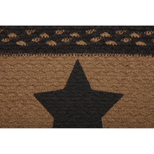 VHC Brands Farmhouse Primitive Jute Black Thanksgiving Stair Tread Stencil Stars Rect Latex 8.5"x27" - size: 3" x 2" (Rectangular)